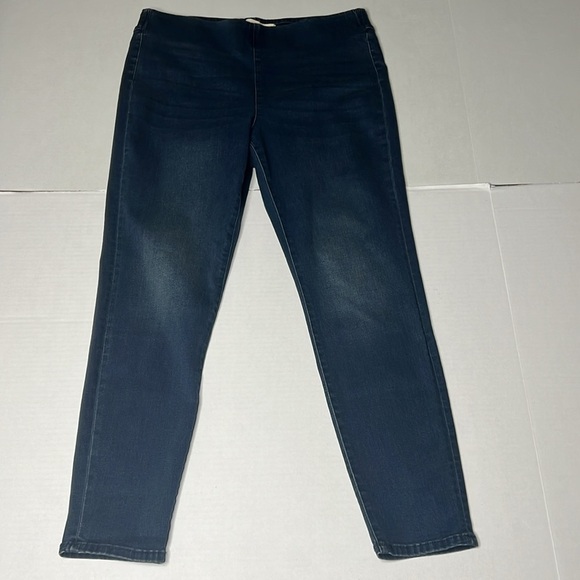 Soft Surroundings Supremely Soft Pull-On Skinny Jeans 2EQ77 Dark Wash Size Large - Picture 2 of 5